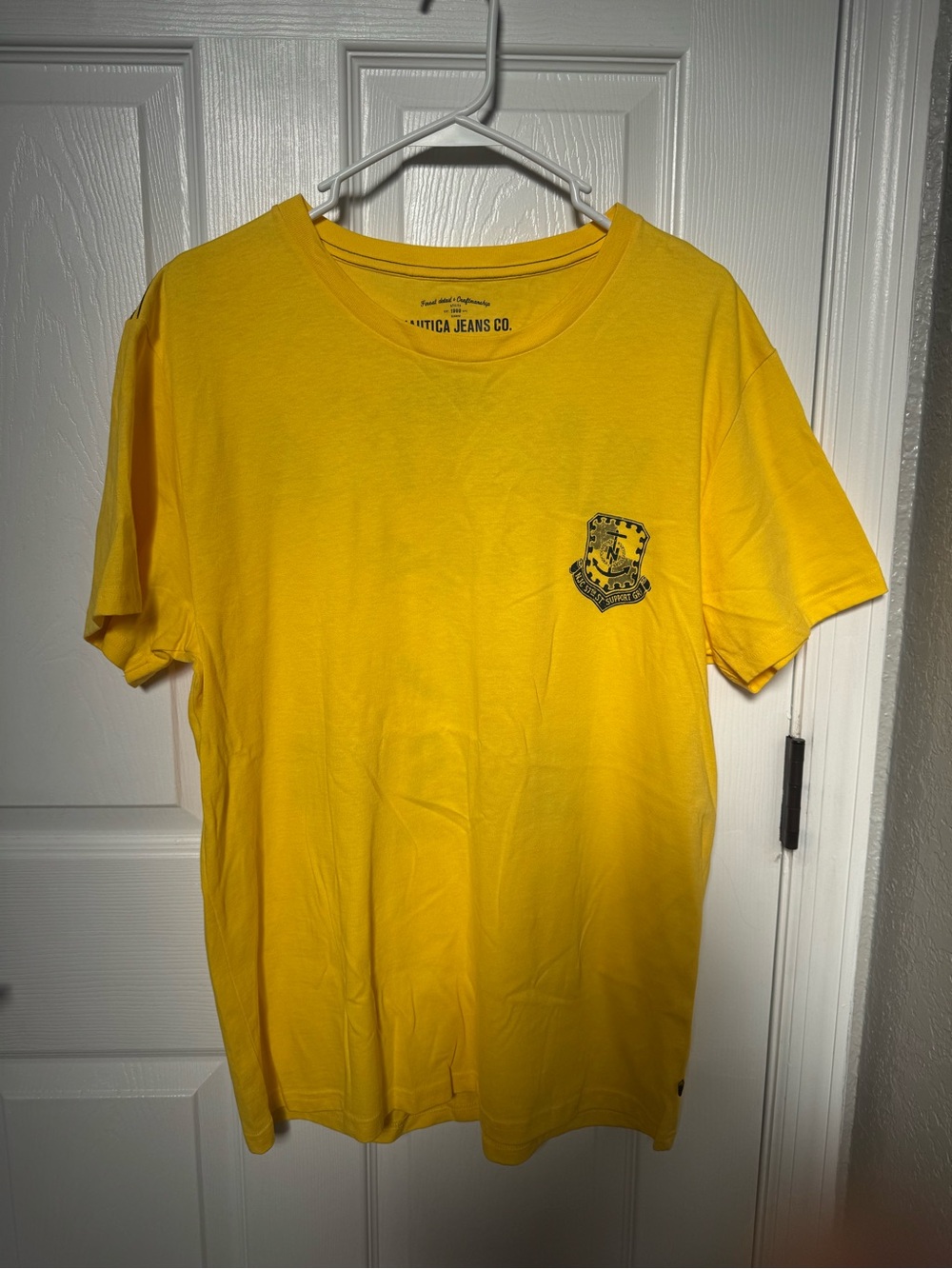 Nautica Yellow Short Sleeve Pocket Tee with Crest